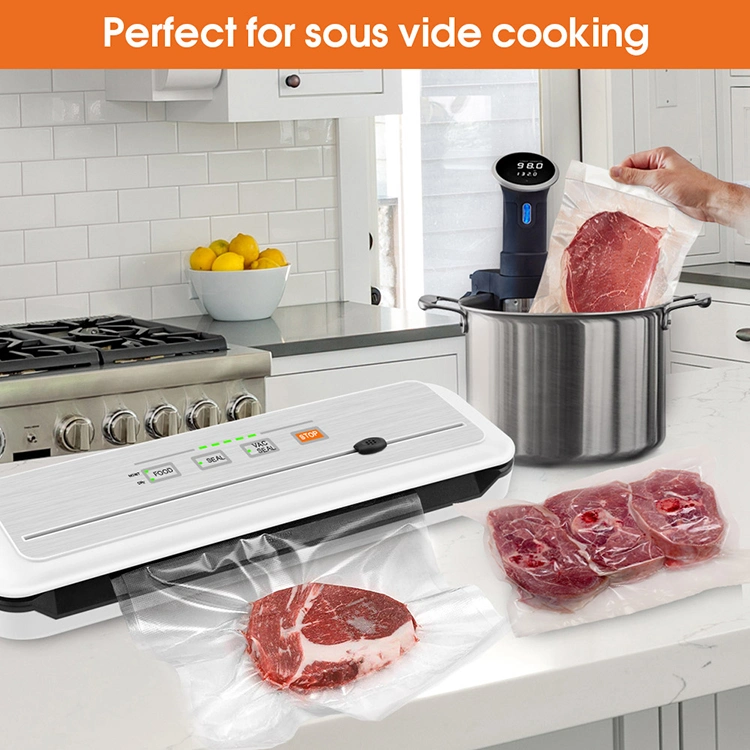 Portable Vacuum Sealer with Built-in Cutter and BPA Free Vacuum Bags for Food Packaging Sous Vide Cooking and Vacuum Food Saver