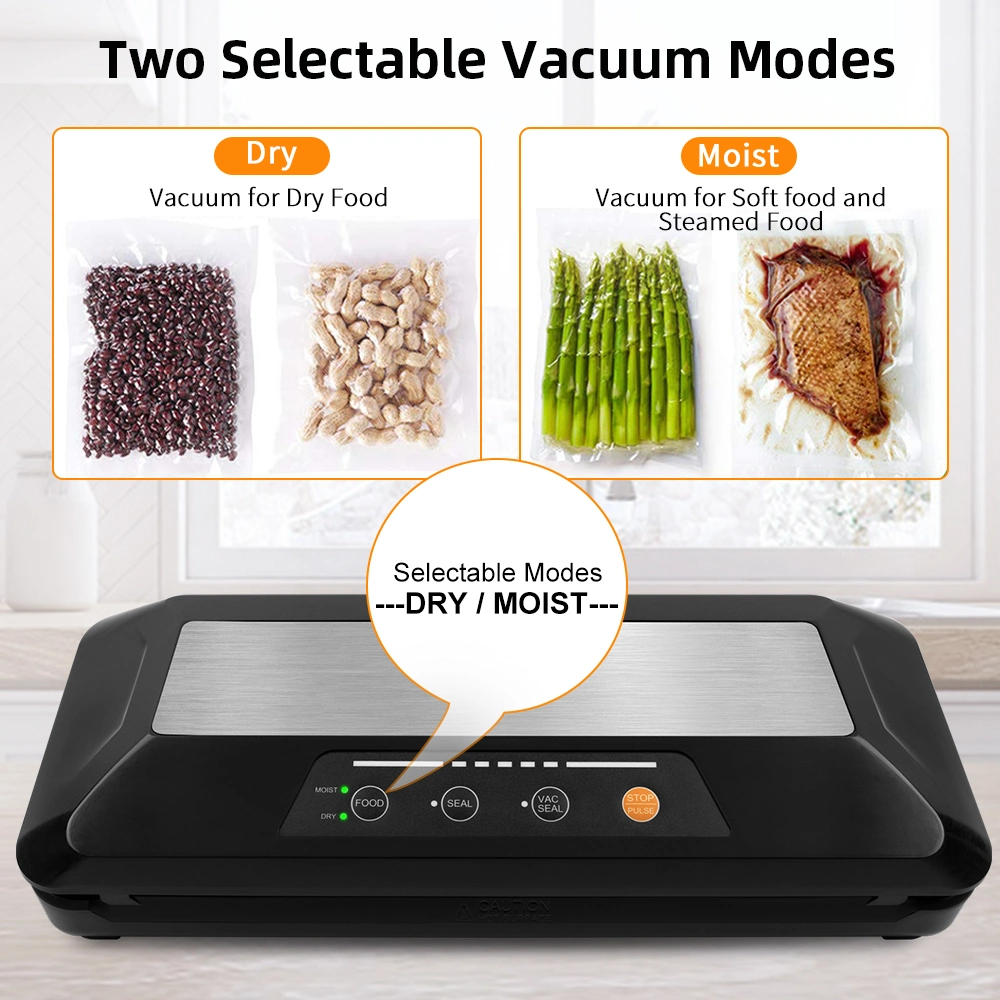 Vacuum Sealer Dry and Wet Mode with Built-in Knife Entry Kit for Extending Food Freshness. Inching Control for External Vacuum Pumping